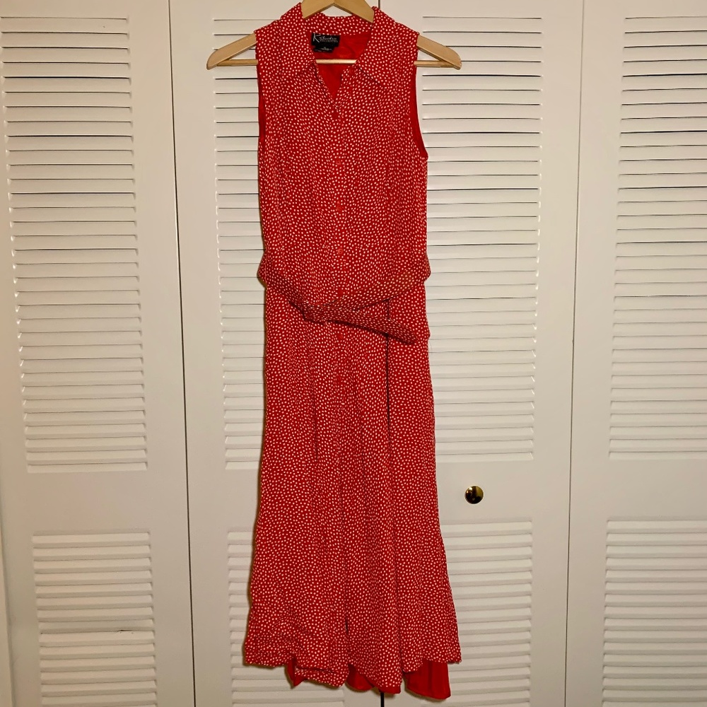 Vintage K Studio Collection Red Polka Dot Midi/Maxi Dress
